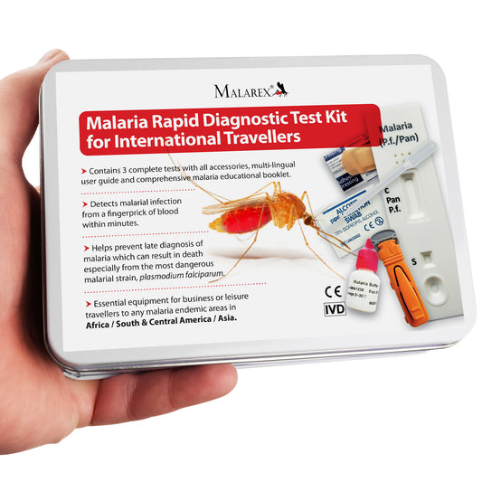 Malarex MX3A Kit: 3 complete malaria tests with all accessories - expiry April 2027